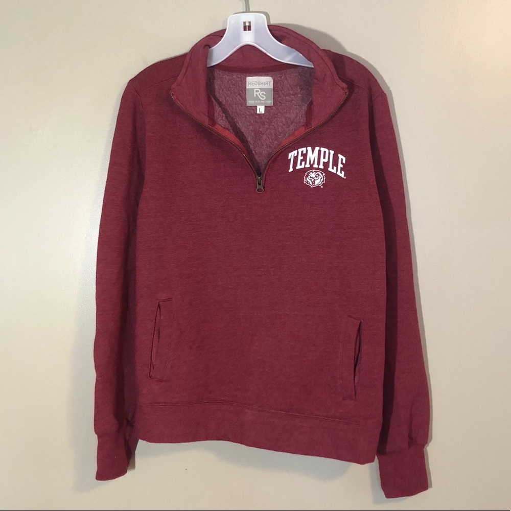 Temple University Red Fleece Quarter Zip